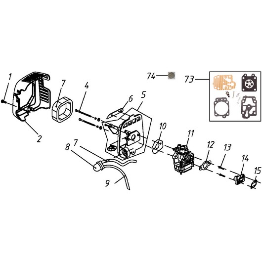 Карбюратор и воздушный фильтр Champion DR230